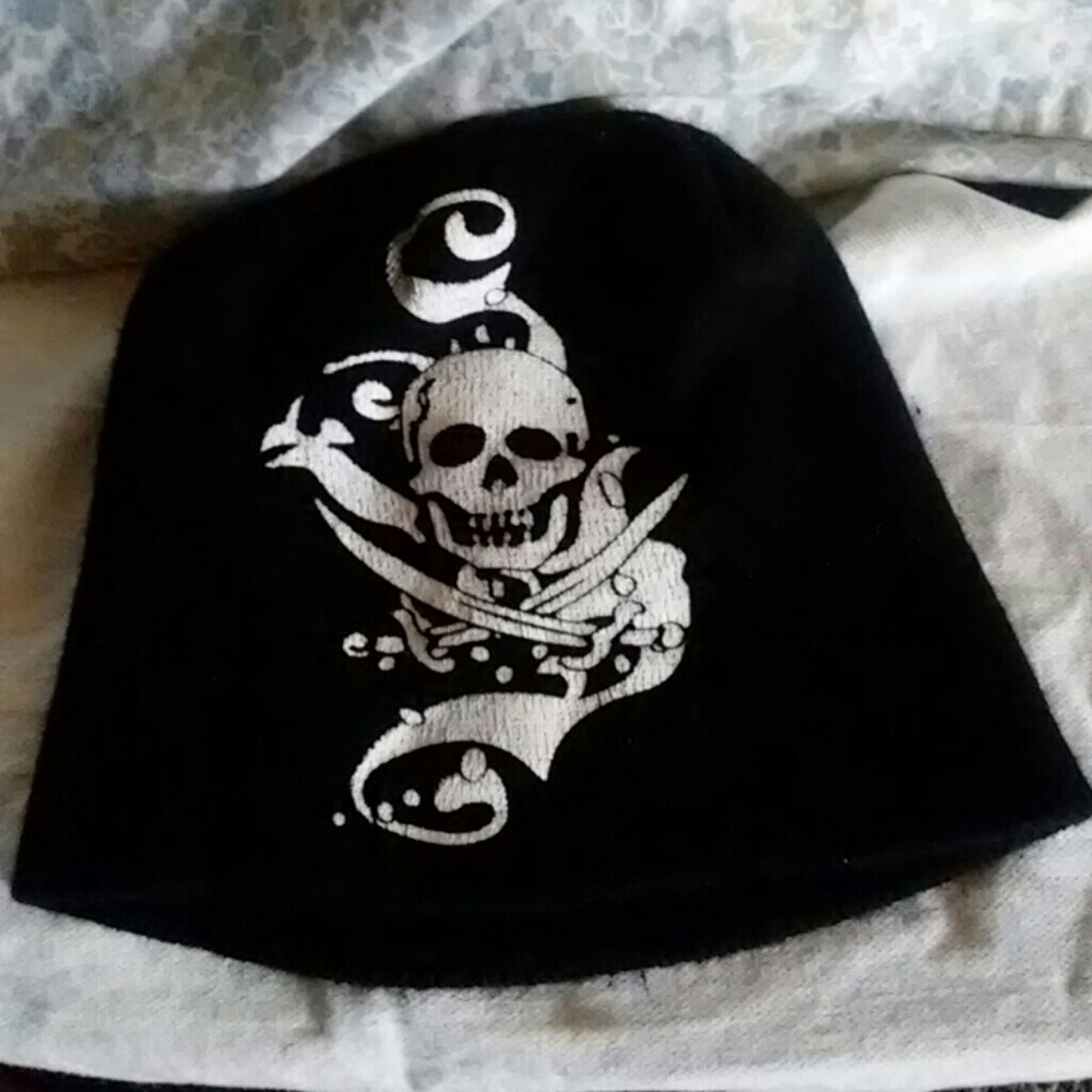 Kid's Skull Printed Pirate Beanie